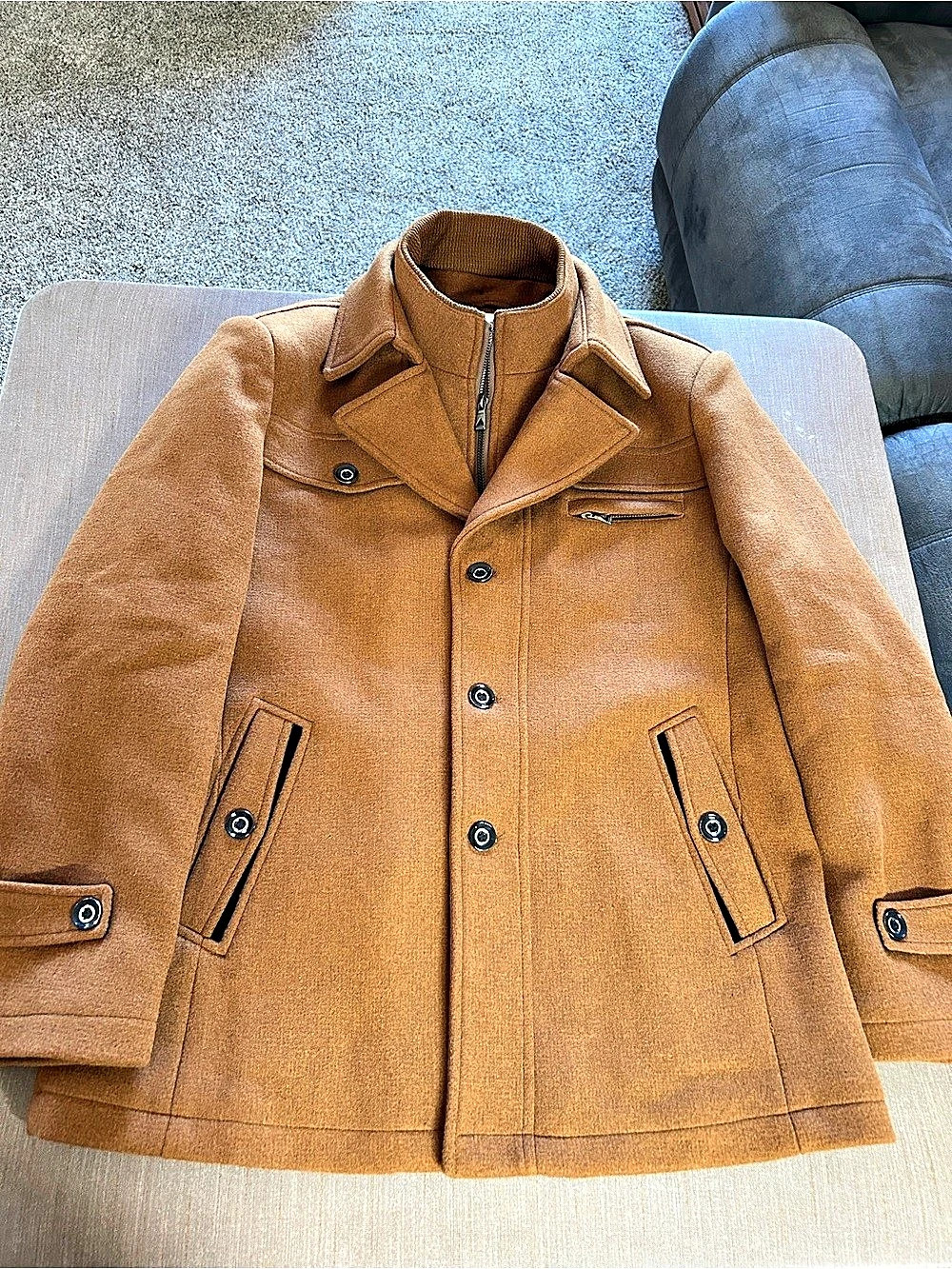 Westport Men's Brown Pea Coat Size Medium